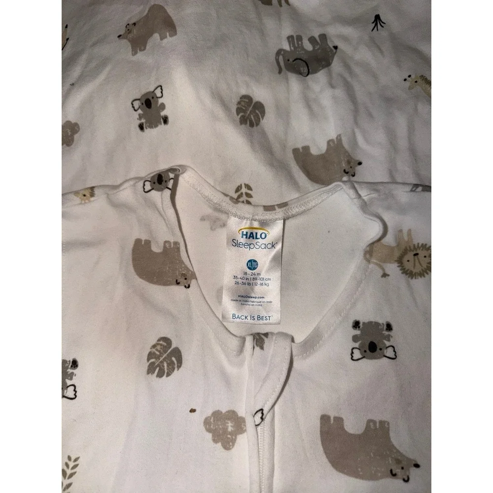 HALO 100% Cotton Sleepsack Animal Print Sleeveless